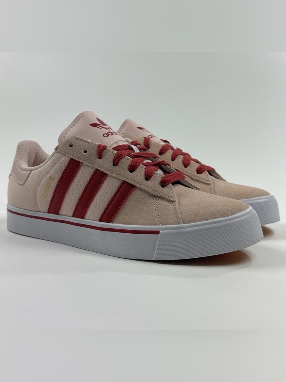 adidas Originals Campus Vulc Red White Mens 9 Shoes Sneakers Athletic Low JQ0050